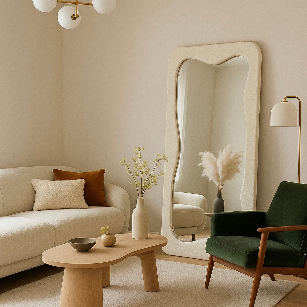 BELLA Boucle Irregular Large Fabric Mirror