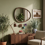 Kozo Irregular Wood Mirror 100x75cm