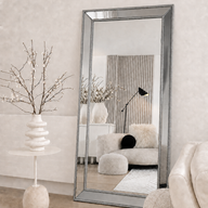 Sapphire Beaded Rectangle Large Mirror – Elegant Statement Wall Decor