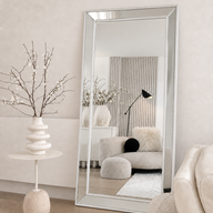 Sapphire Beaded Rectangle Large Mirror – Elegant Statement Wall Decor