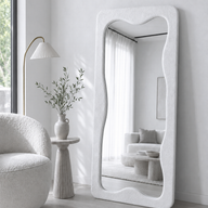 BELLA Boucle Irregular Large Fabric Mirror