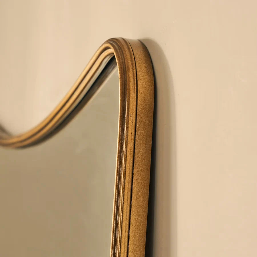 AURELIA — Large Gold Wave Mirror | 190 × 100 cm