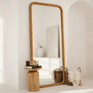 Calma large wood rectangular Mirror