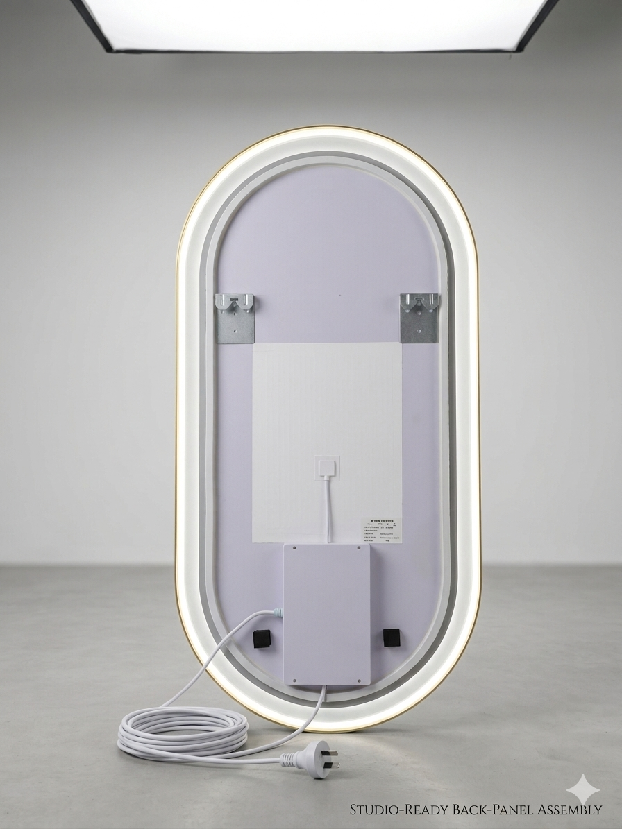 Glowa Oval Mirror 120x60cm Matt Gold