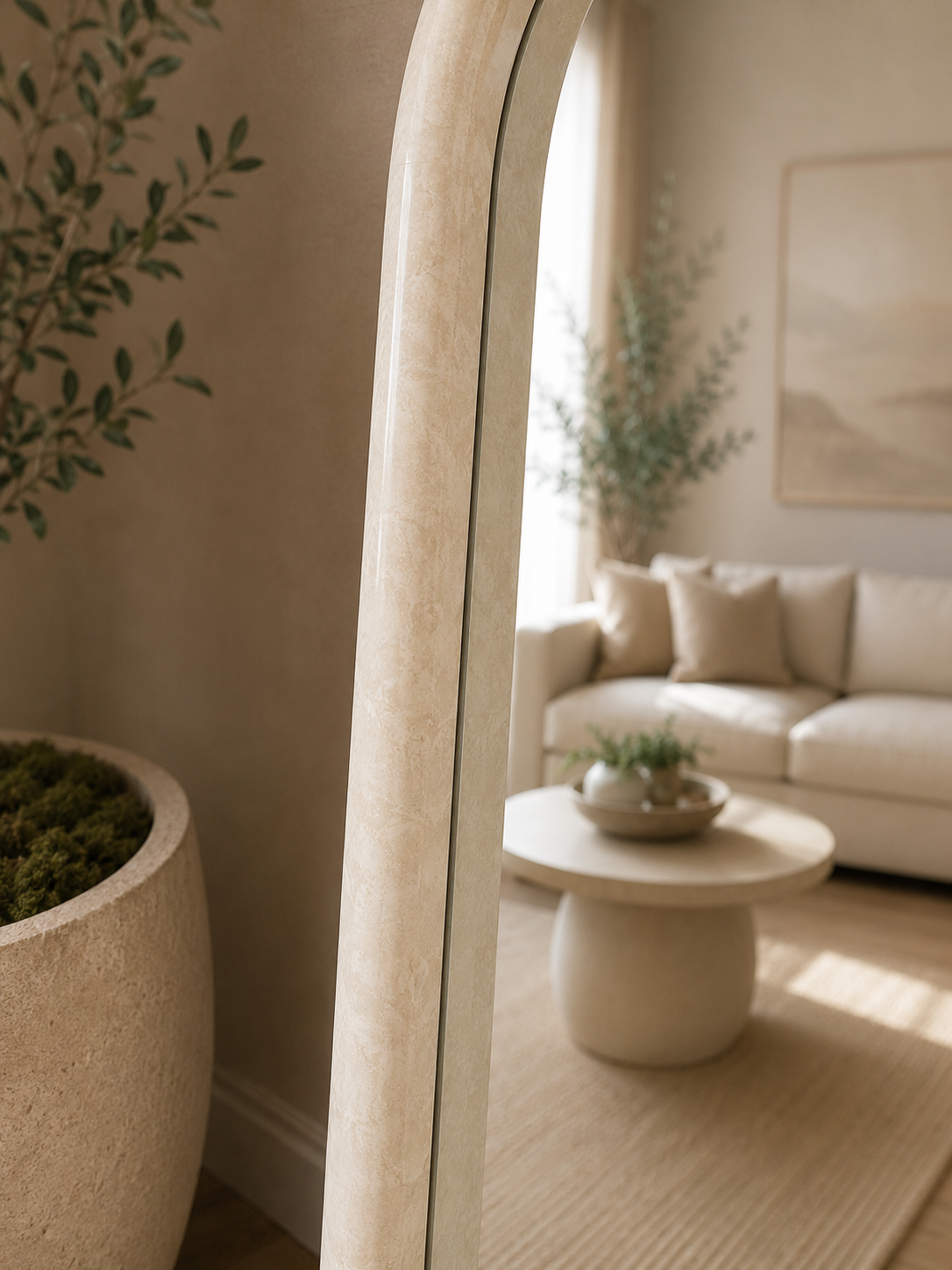 The Haven Mirror – Oversized Wooden Arch Mirror