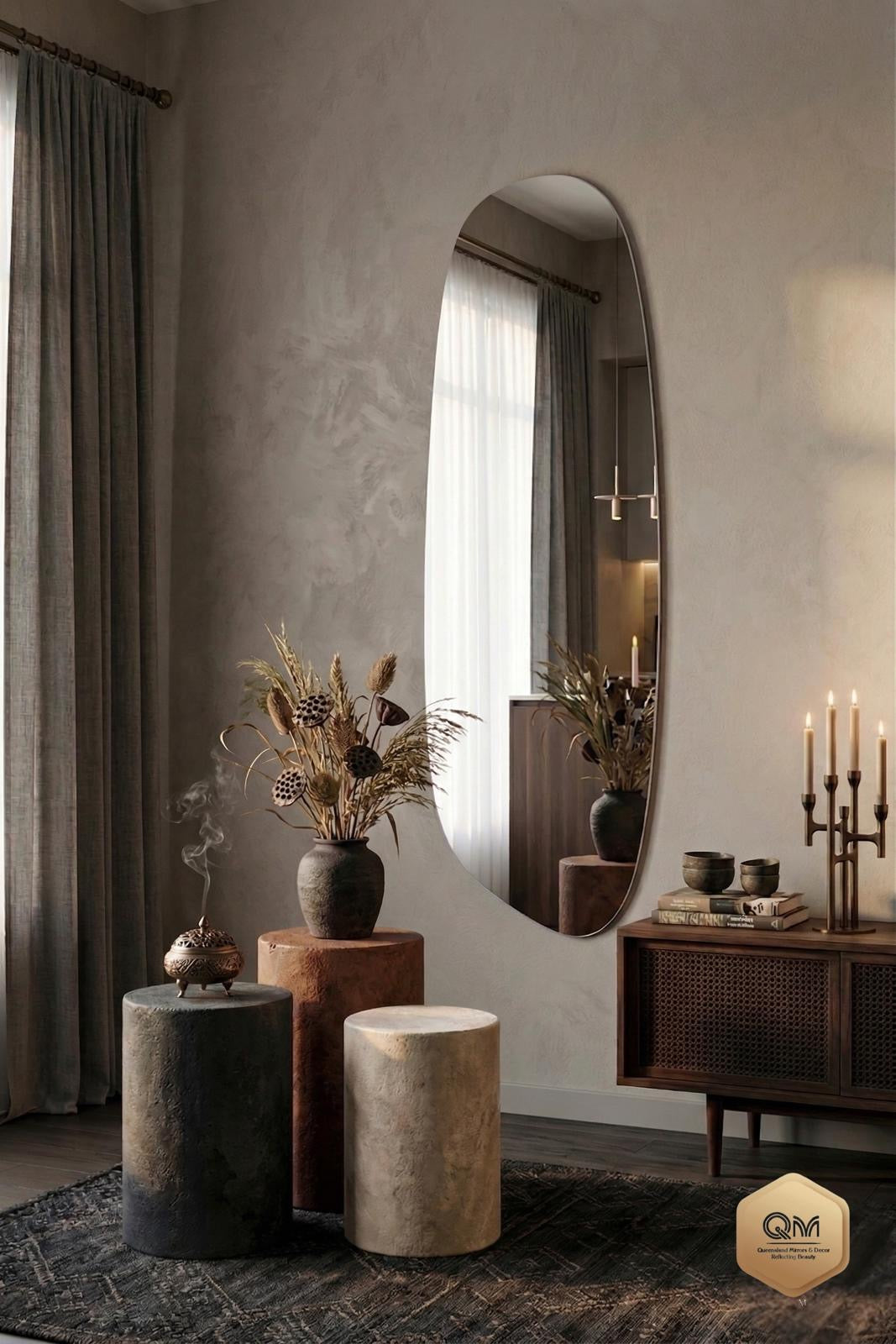 The Aura Ellipse Organic Mirror 190x60cm
