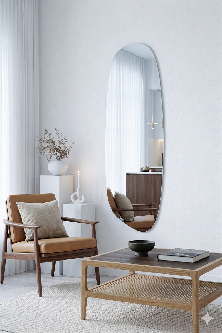 The Aura Ellipse Organic Mirror 190x60cm