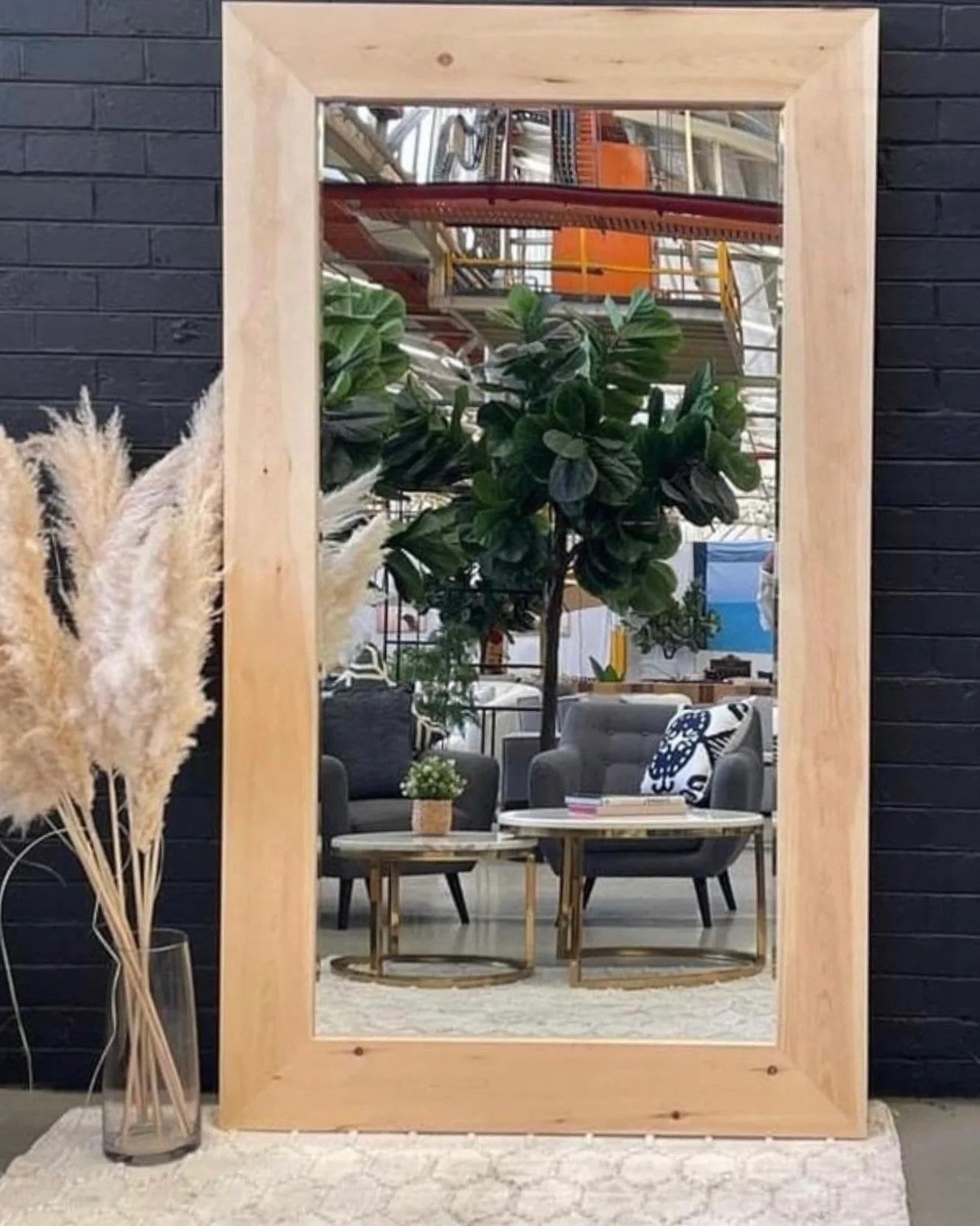 Extra Large Wood Rectangle Mirror