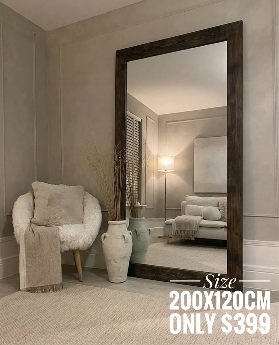 Extra Large Wood Rectangle Mirror