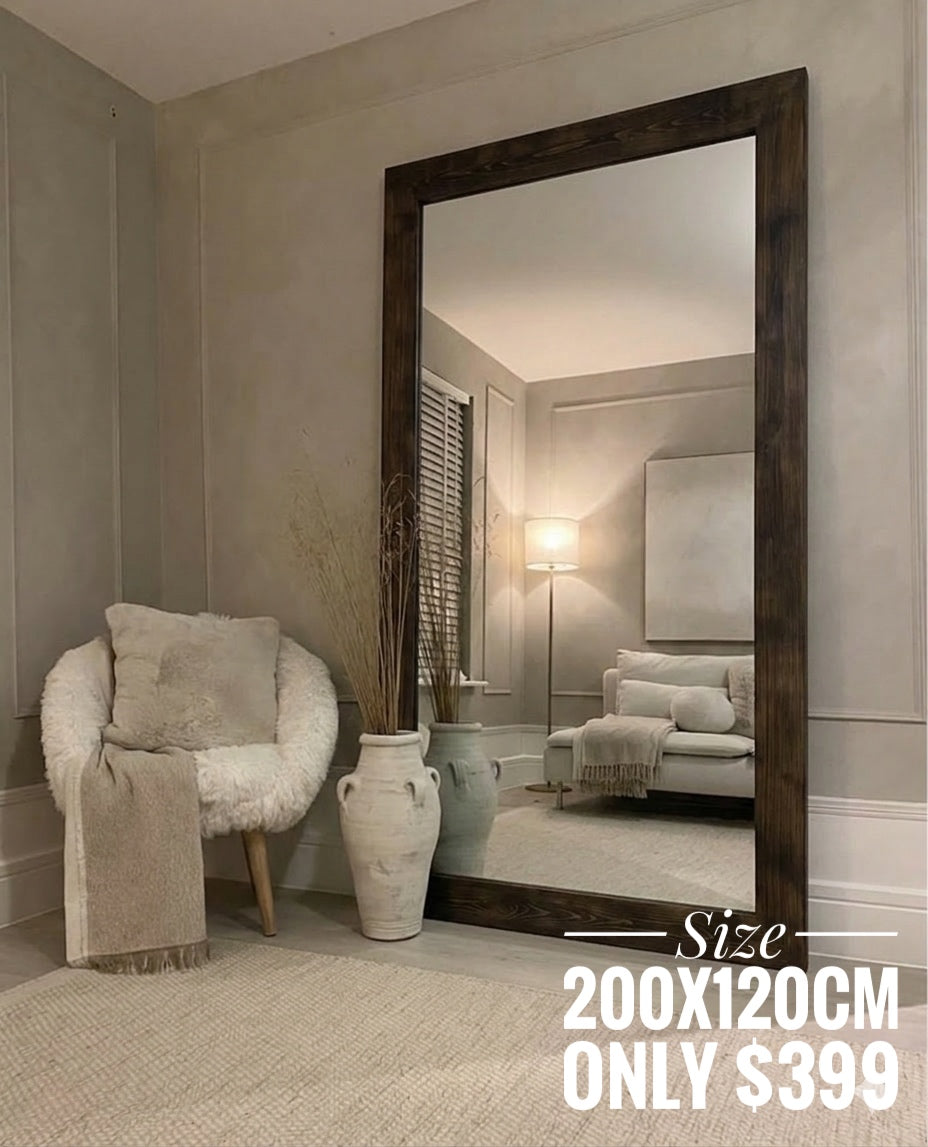 Extra Large Wood Rectangle Mirror