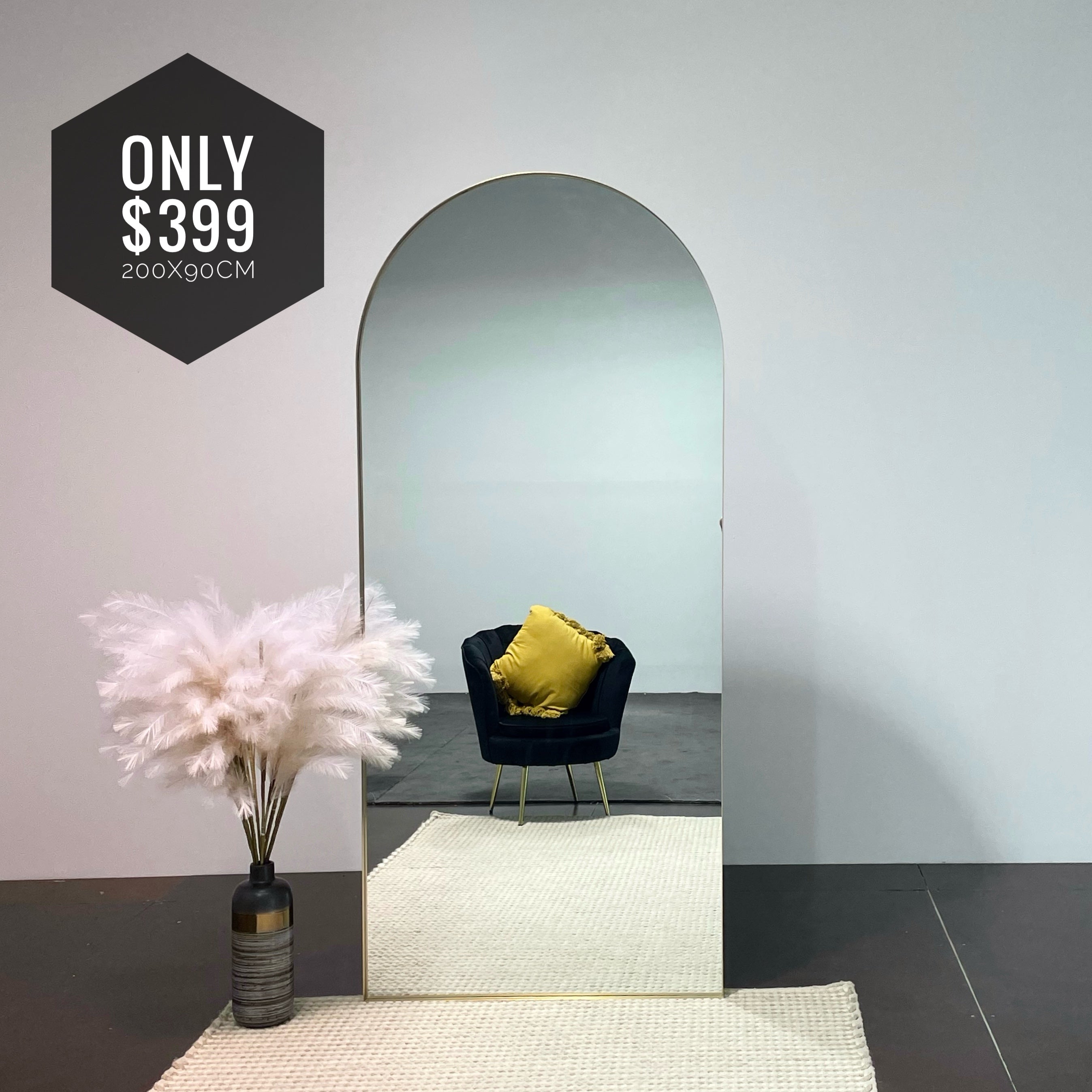 Zenith Minimalist Arch Floor Mirror