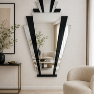 Large GATSBY Black and Silver Wall Mirror – Luxury Art Deco Statement Mirror