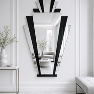 Large GATSBY Black and Silver Wall Mirror – Luxury Art Deco Statement Mirror
