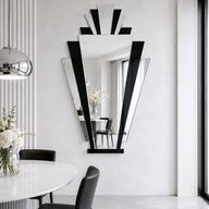 Large GATSBY Black and Silver Wall Mirror – Luxury Art Deco Statement Mirror