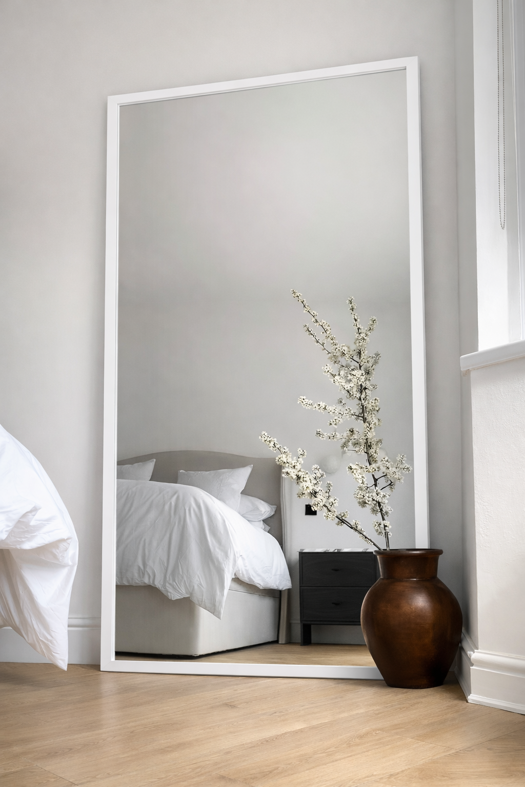 Boxy Large Wood Frame Mirror Size 200x100cm