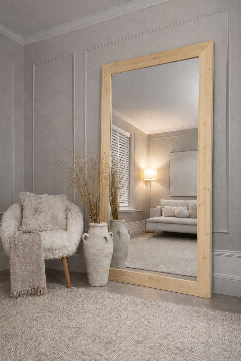 Extra Large Wood Rectangle Mirror