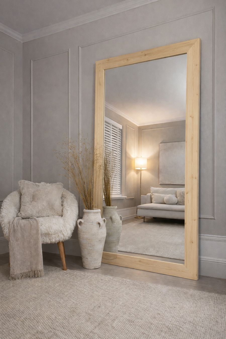 Extra Large Wood Rectangle Mirror