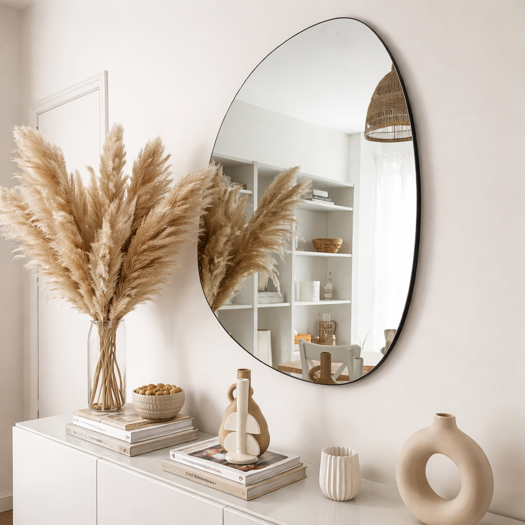 HALO - 100x80cm Curved Irregular Wall Mirror / Modern Design