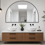 The Noire Arch Mirror | Large Modern Half Arch Wall Mirror