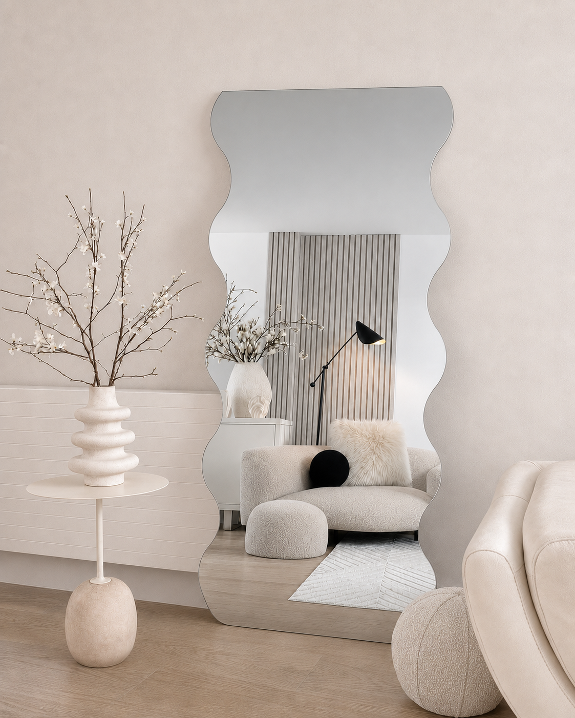 Wavy Full length Irregular Mirror