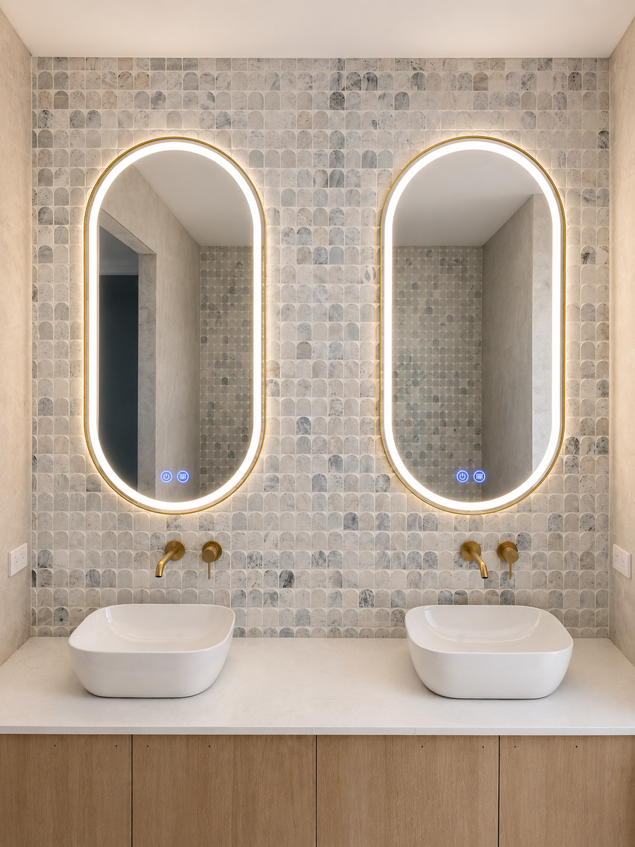Glowa Oval Mirror 120x60cm Matt Gold