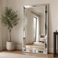 Sapphire Beaded Rectangle Large Mirror – Elegant Statement Wall Decor