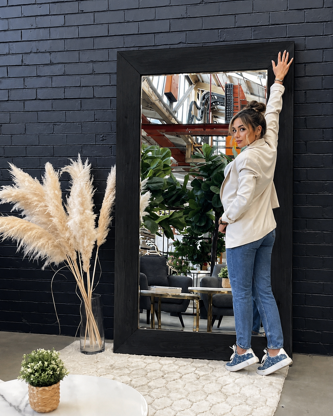 Extra Large Wood Rectangle Mirror
