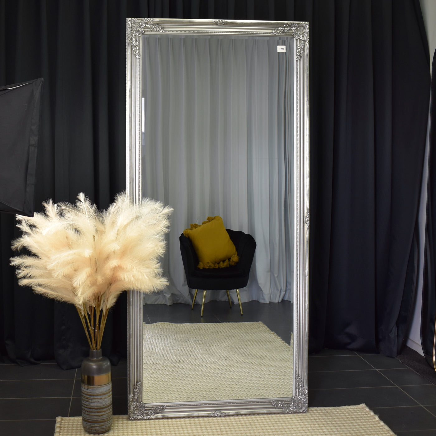 Antique Vienna Baroque Ornate Mirror – Elegant Thin Design Wall Decor