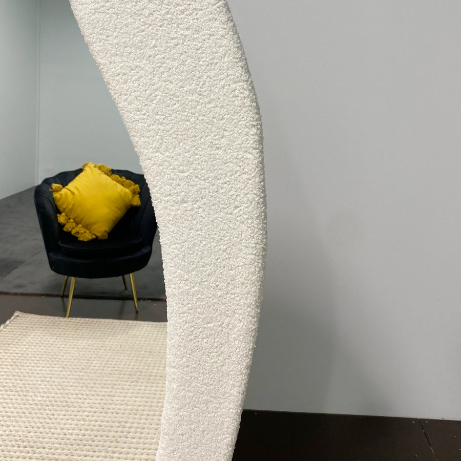 Valorie White Boucle Irregular Mirror