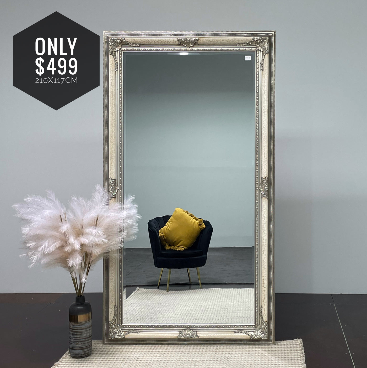 Antique Versace Crackled Mirror