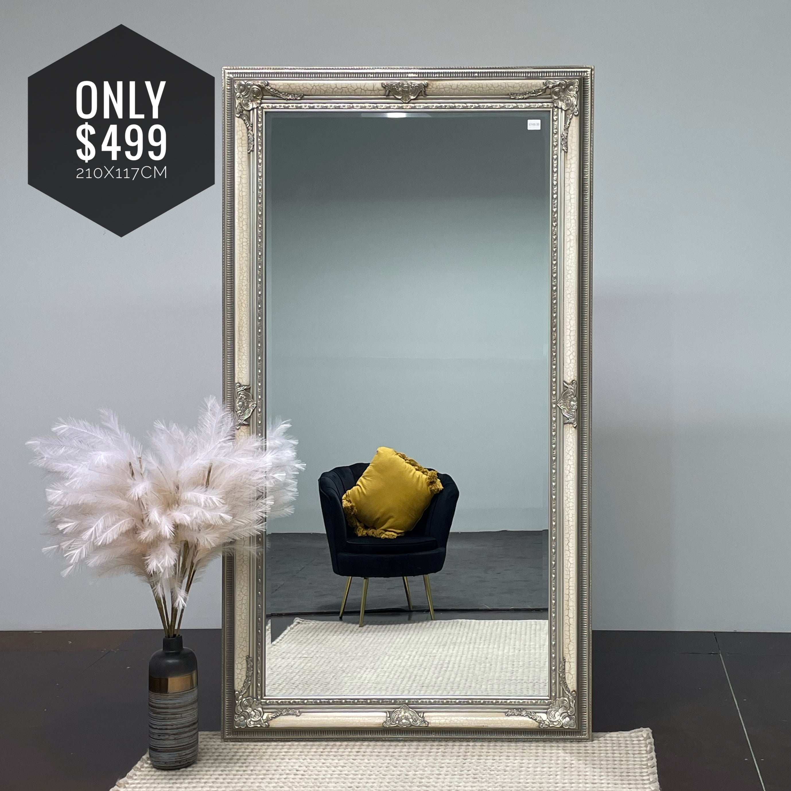 Antique Versace Crackled Mirror