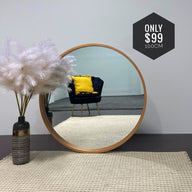 Round Wood Mirror Size 80cm - 110cm
