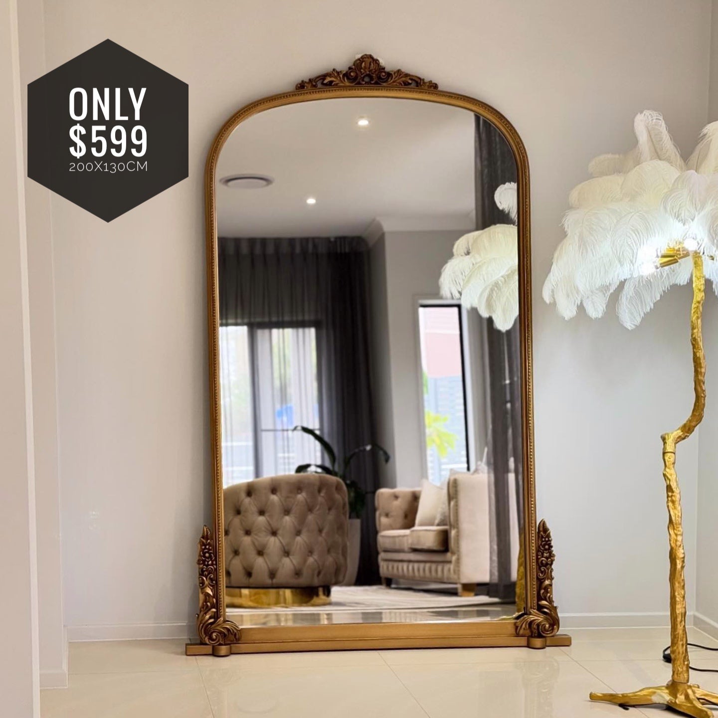 Antique Arch Aurai Large Mirror