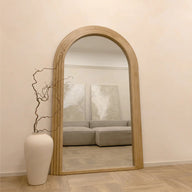 CIARA Large White Concrete Arch Mirror | Oversized Arched Wall Mirror