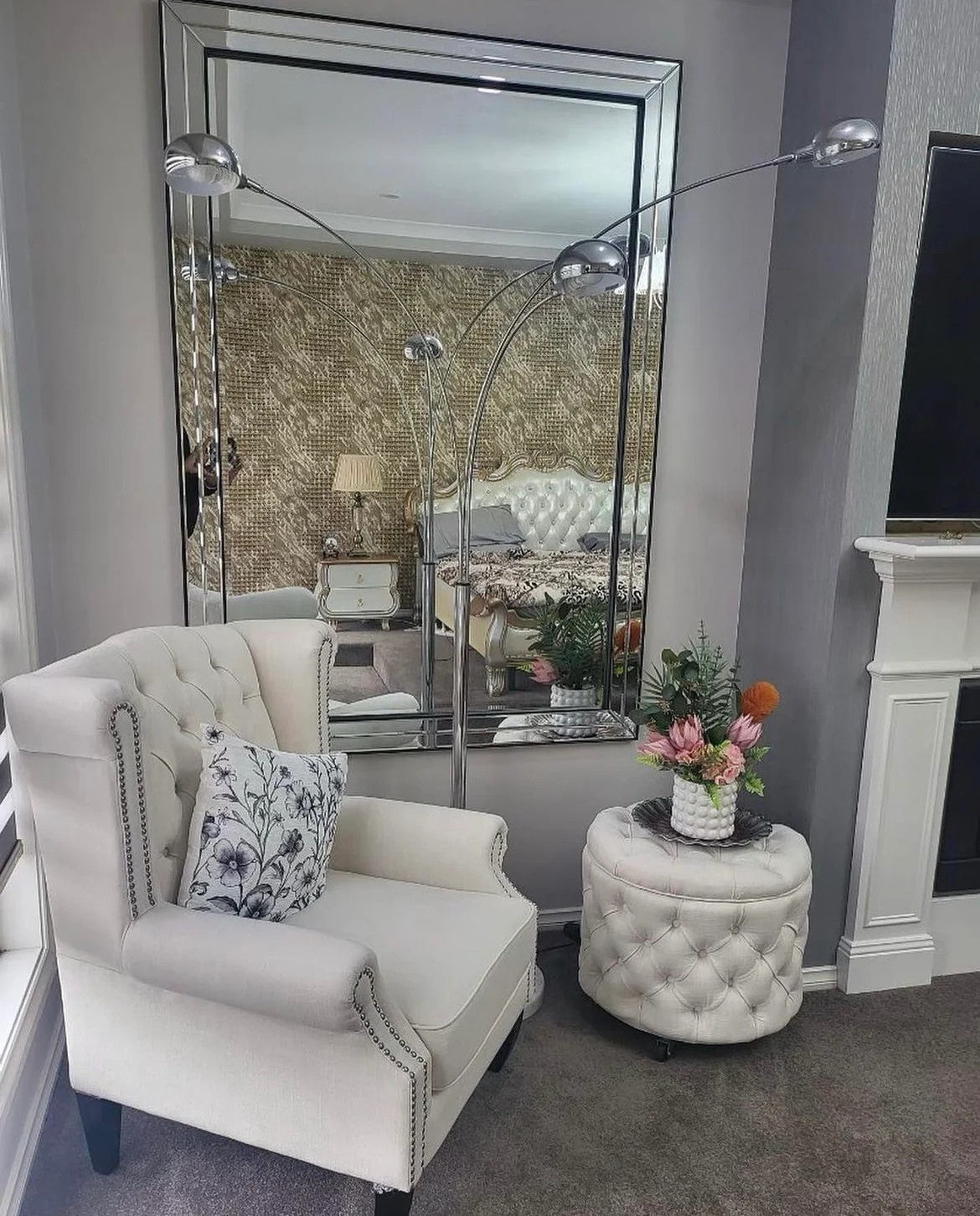 Italian Design Alma large Rectangle Mirror - Size 175x125cm
