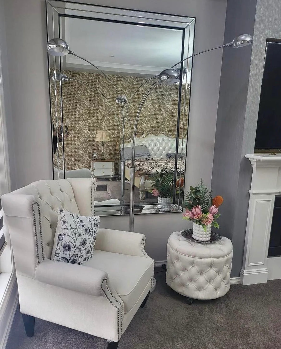 Italian Design Alma large Rectangle Mirror - Size 175x125cm