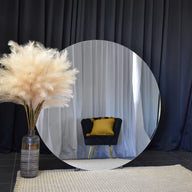 Large Frameless Round Mirror