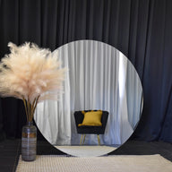 Large Frameless Round Mirror