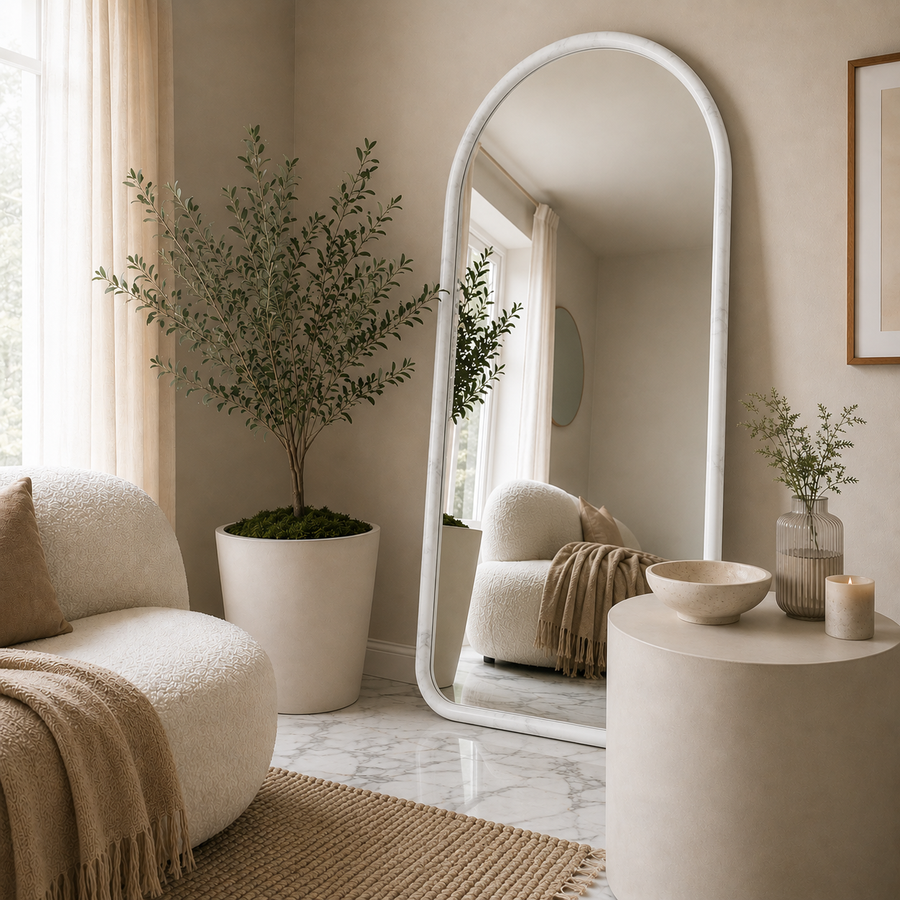 The Haven Mirror – Oversized Wooden Arch Mirror