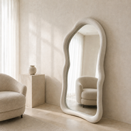 Matsuri 190x90cm Extra Large Irregular Full-Length Mirror – Cream Frame