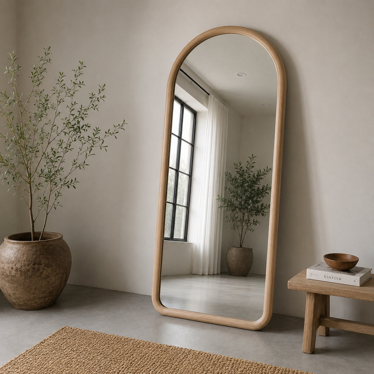 The Haven Mirror – Oversized Wooden Arch Mirror