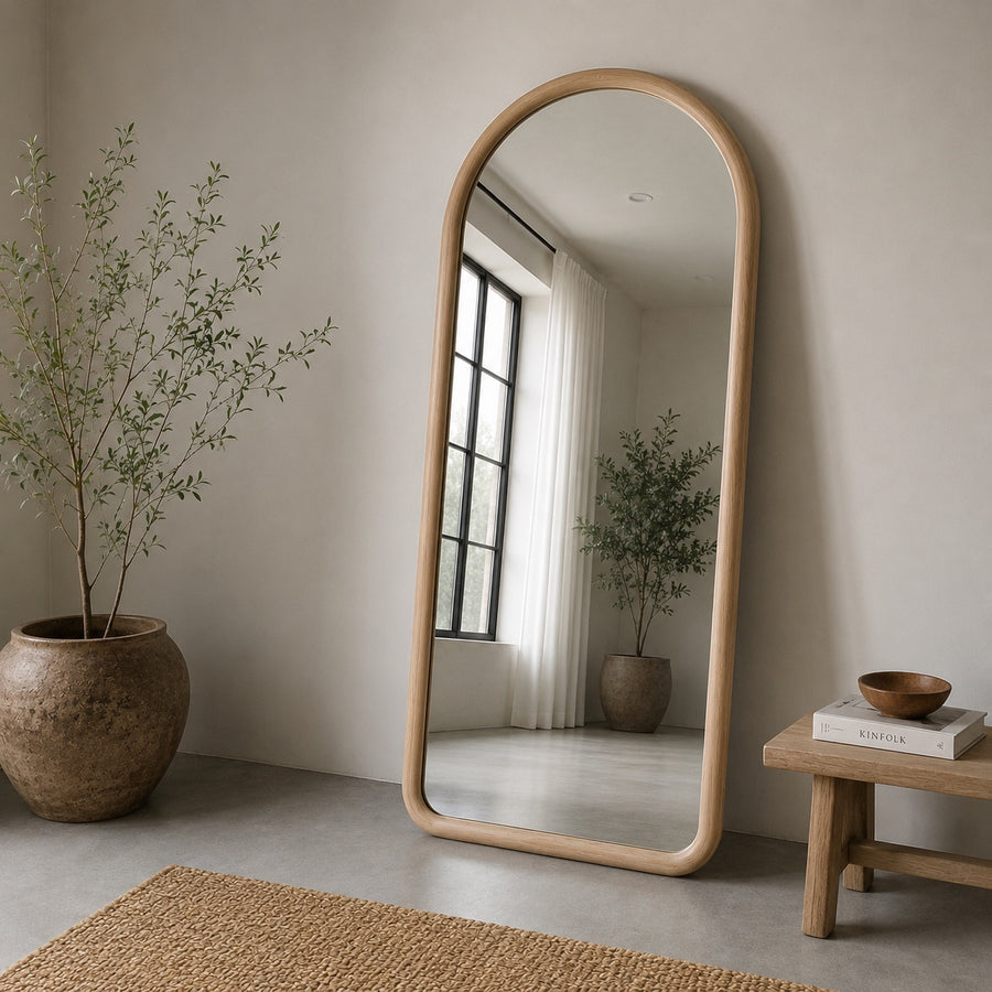 The Haven Mirror – Oversized Wooden Arch Mirror