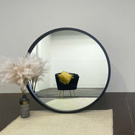 Round Timber Frame Large Wall Mirror 120cm & 150cm – Modern Oversized Wooden Mirror