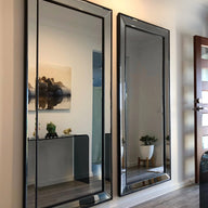 Sapphire Beaded Rectangle Large Mirror – Elegant Statement Wall Decor