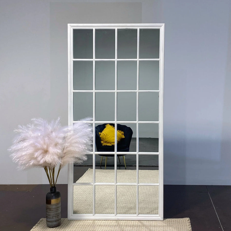 Sasha Hampton White Window Large Mirror