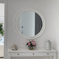MIRANDA Round Marble Look Mirror
