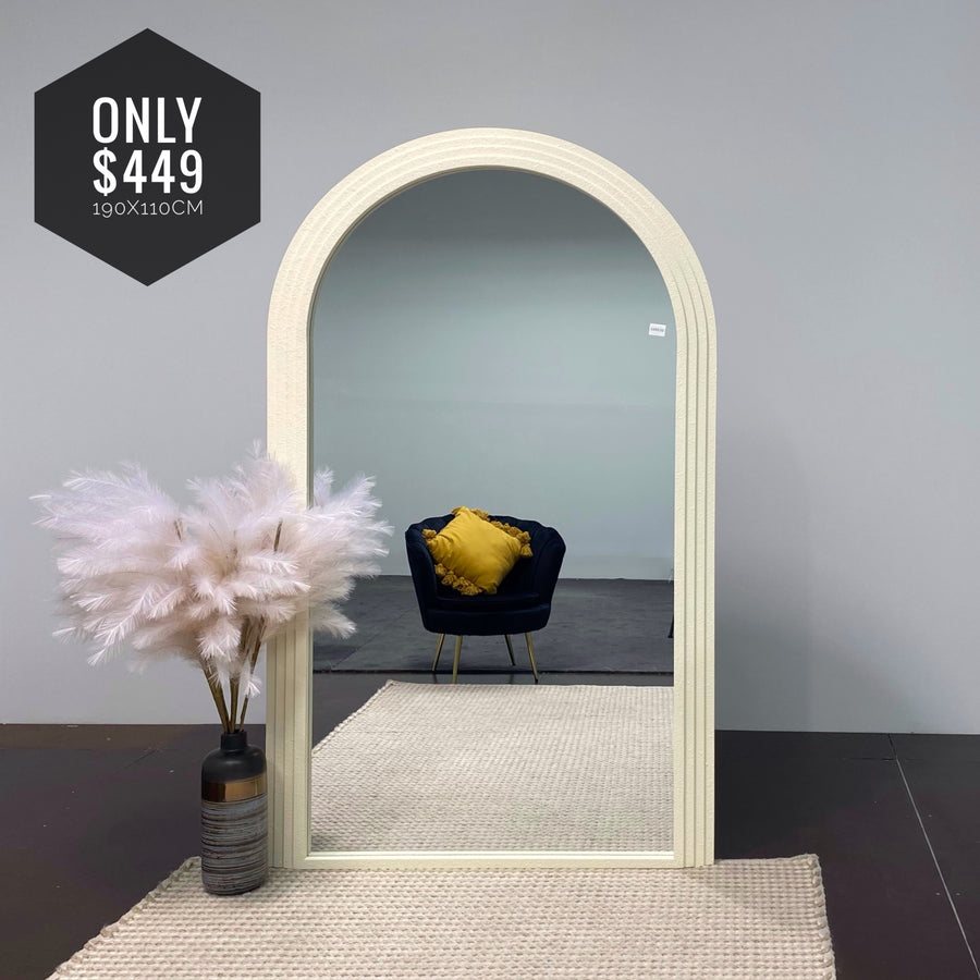 CIARA White Boucle Arch Mirror (Pre Order only)