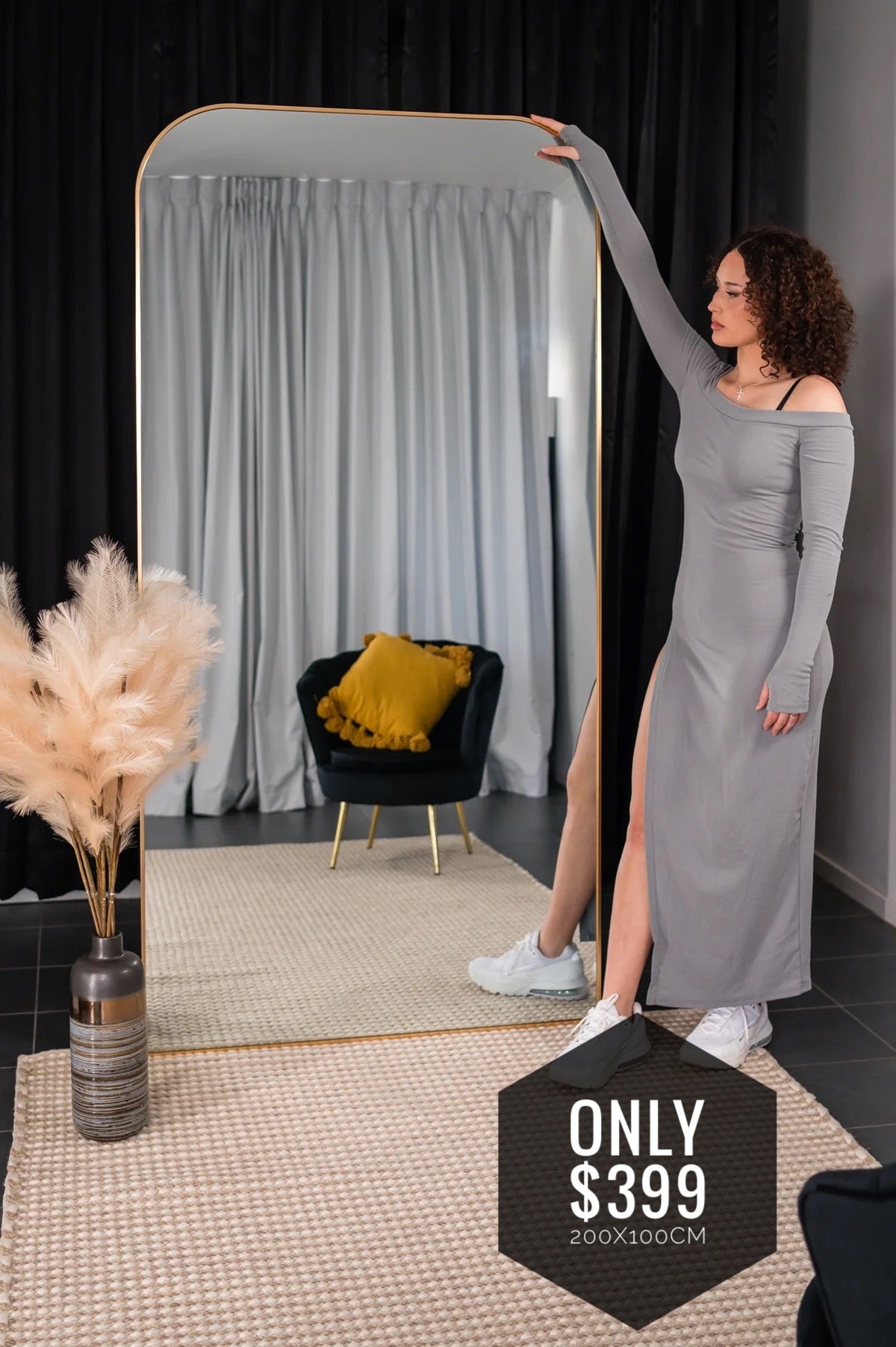 Louis Minimalist Large Rectangle Mirror