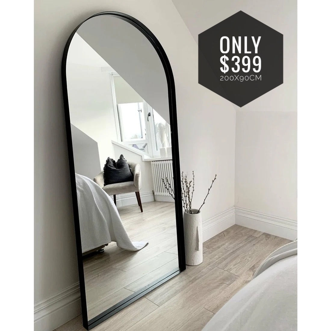Zenith Minimalist Arch Floor Mirror