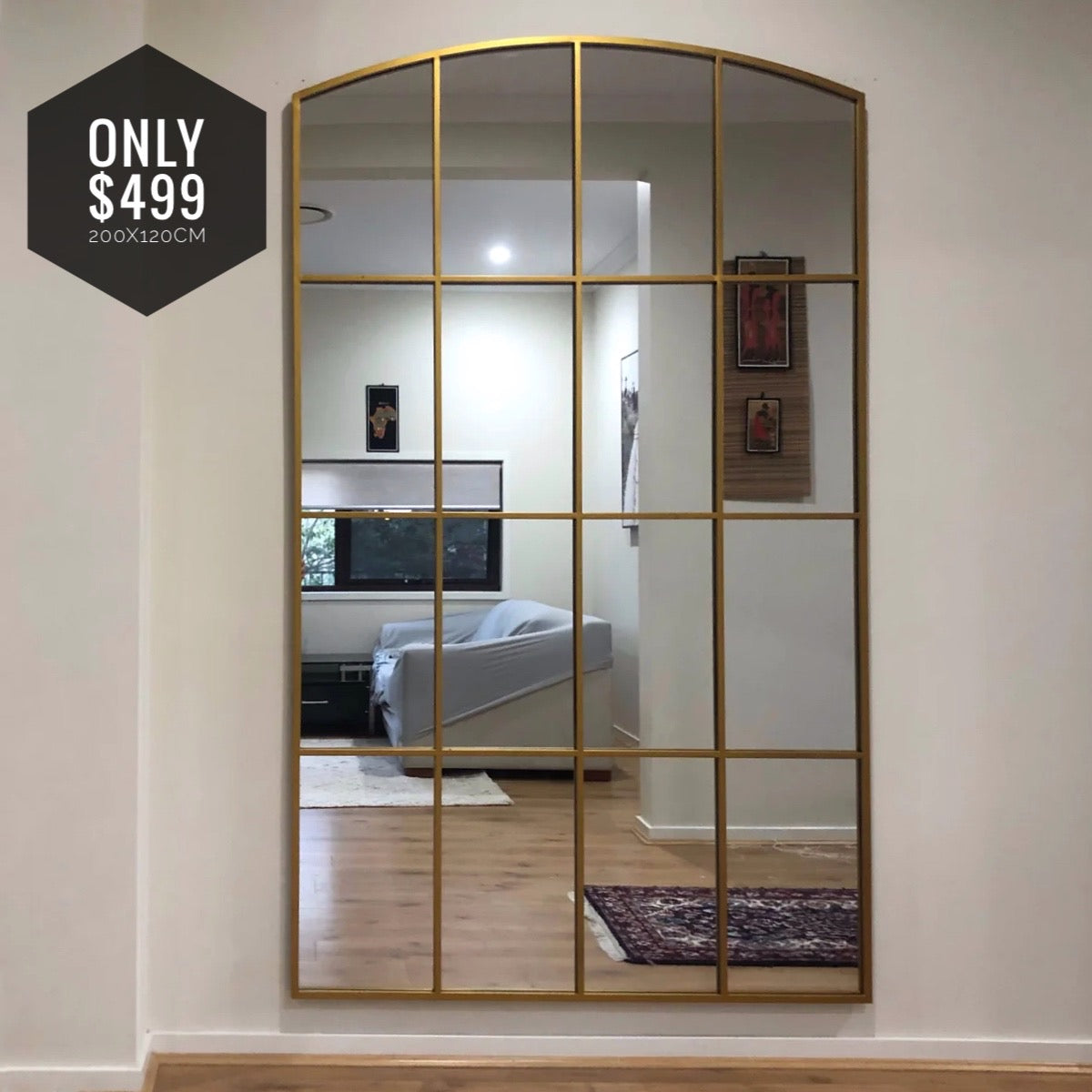 Manhattan Arch Window Frame Mirror